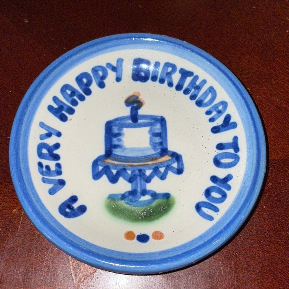M.A. Hadley Pottery Happy BDay Mini Plate!